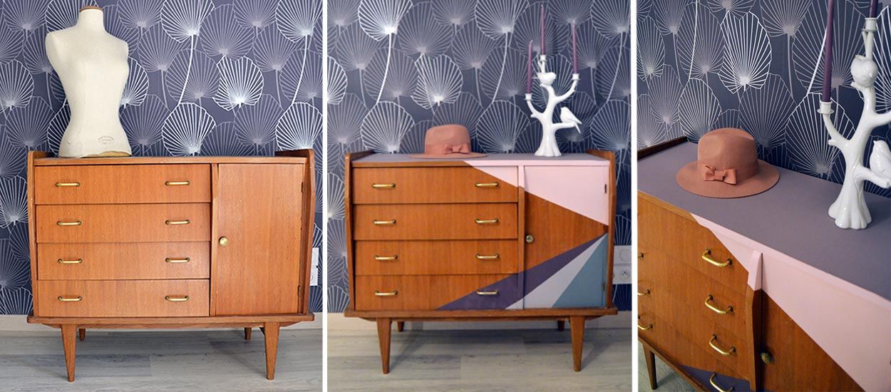 DIY Relooking : Égayez une commode vintage en quelques coups de pinceaux