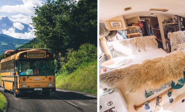 Cette famille a transformé un bus en auberge de jeunesse itinérante