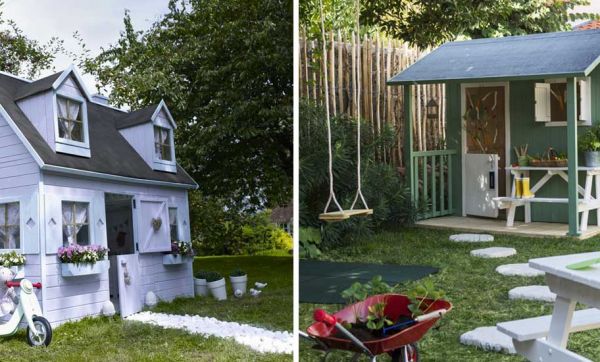 6 jolies cabanes en bois pour enfant à installer dans le jardin