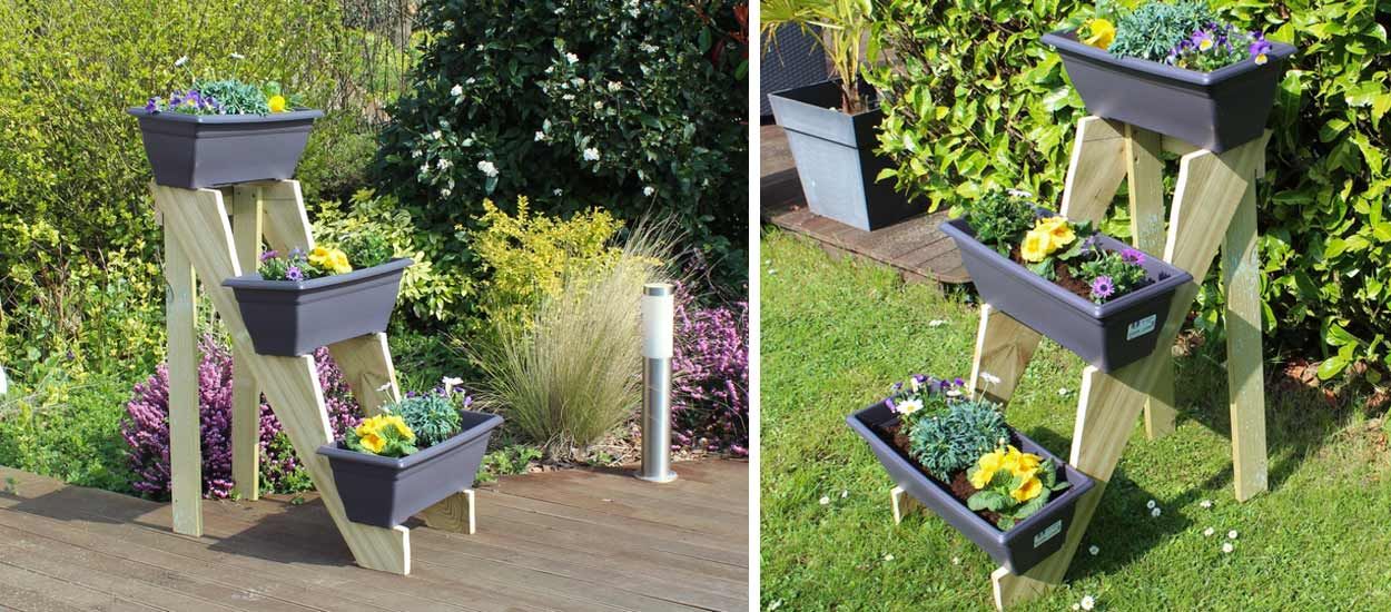 Tuto : Fabriquez un ensemble de jardinière en forme d'escabeau