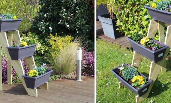 Tuto : Fabriquez un ensemble de jardinière en forme d'escabeau