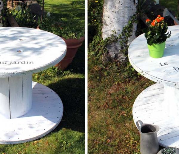 Tuto : Transformez un touret en table de jardin 