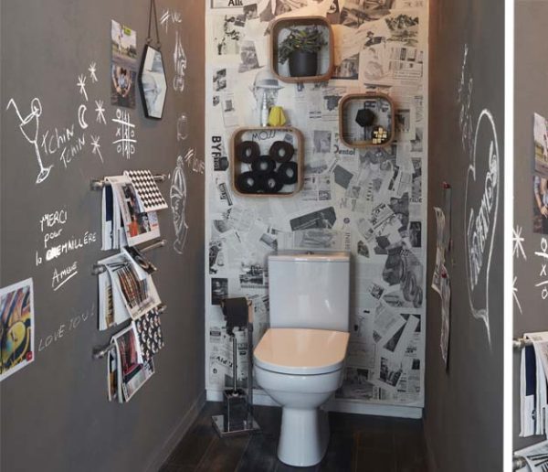 Tutoriel : Relookez vos WC en mode rétro avec des journaux