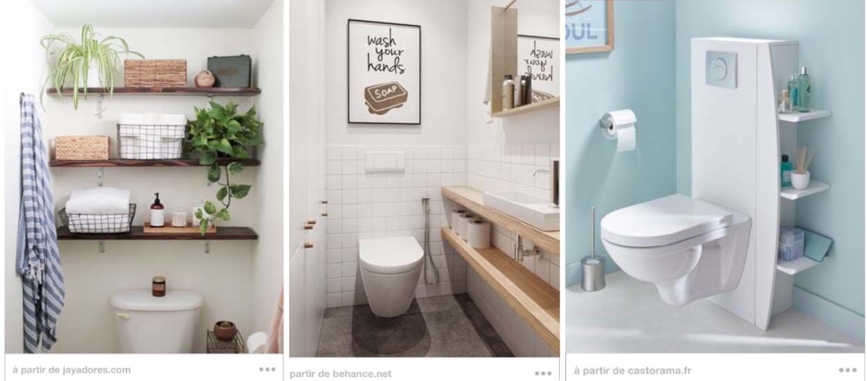 Rangement WC : idées pratiques pour toilettes  Déco toilettes, Décoration  toilettes, Idée déco toilettes