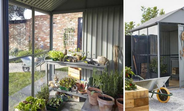 Cet abri de jardin personnalisable est aussi une serre idéale pour votre potager