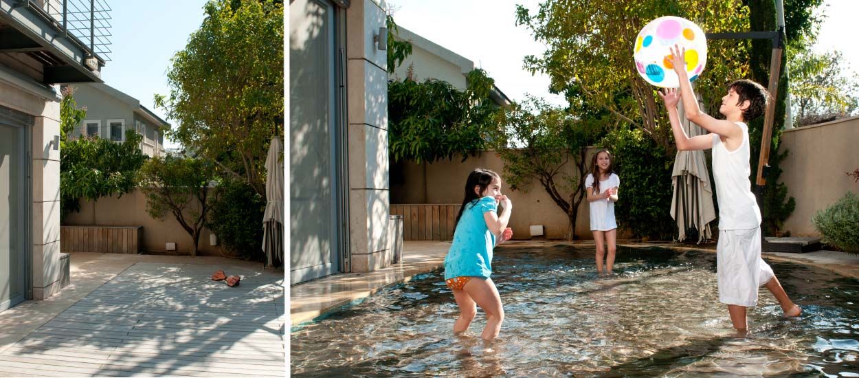 Cette piscine se transforme en terrasse en un clin d'œil grâce à son fond mobile