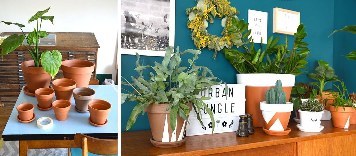 Tuto : Relookez de vieux pots de fleurs pour une déco tendance Urban Jungle