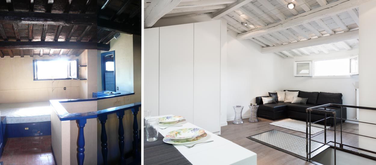 Avant / Après : des combles transformés en studio avec rangements optimisés