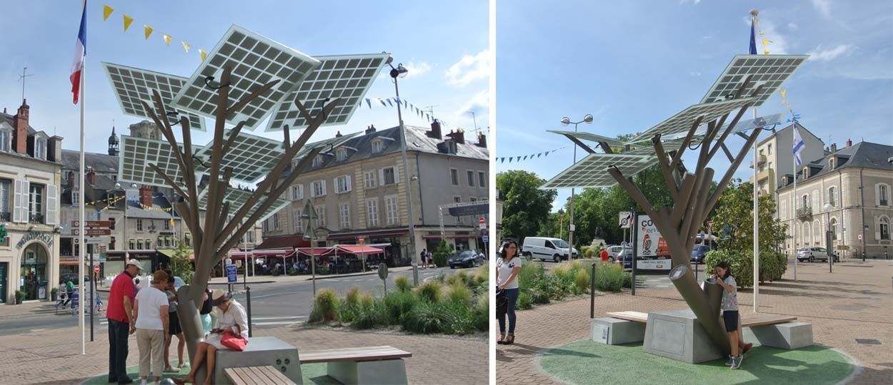 Le premier arbre solaire d'Europe planté à Nevers