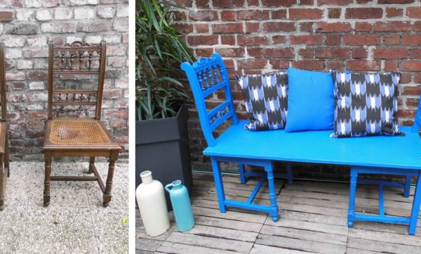 Tuto : Transformez de vieilles chaises en un joli banc d'extérieur
