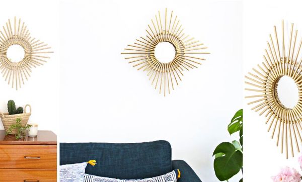 Tuto : Fabriquez un miroir soleil et lumineux pour une déco royale !