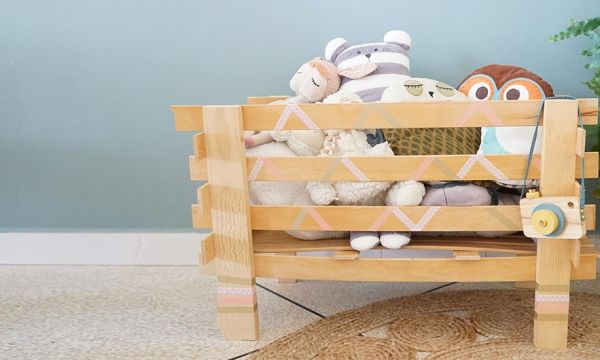 Tuto : Fabriquez un range-peluches récup' avec des lattes de sommier