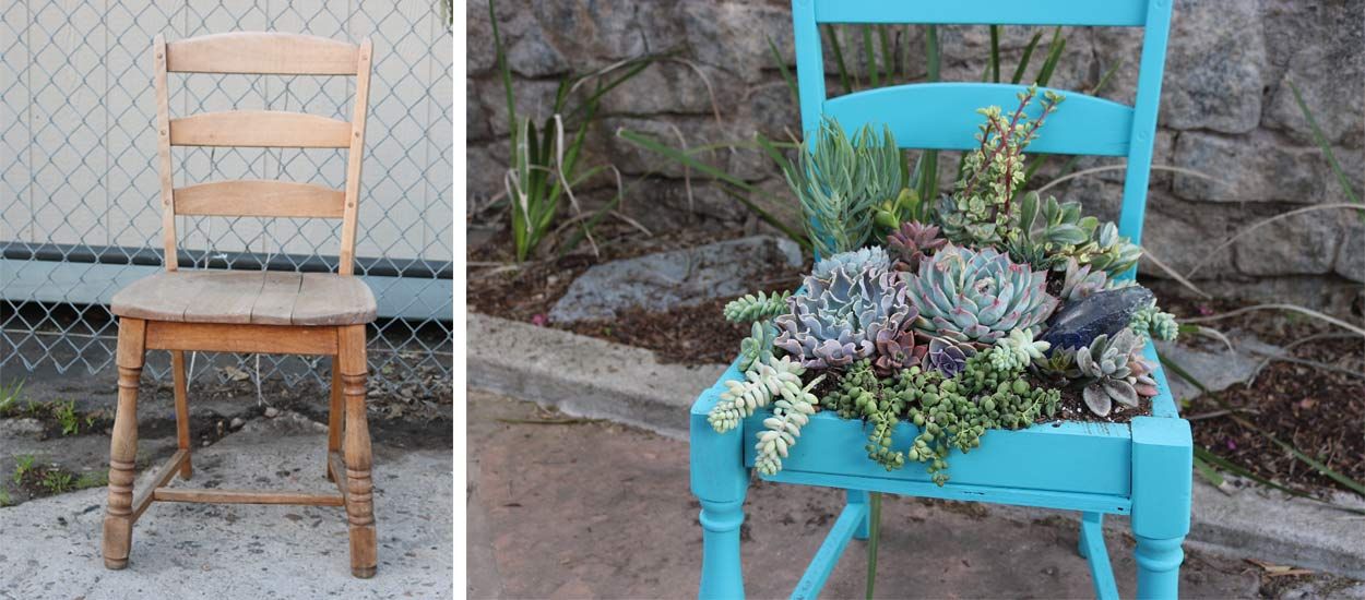 Tuto upcycling : Sublimez une vieille chaise avec des succulentes