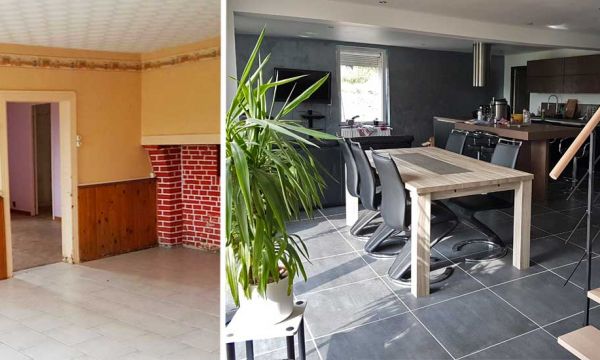 Ce jeune couple a osé casser des murs porteurs pour créer une grande pièce à vivre
