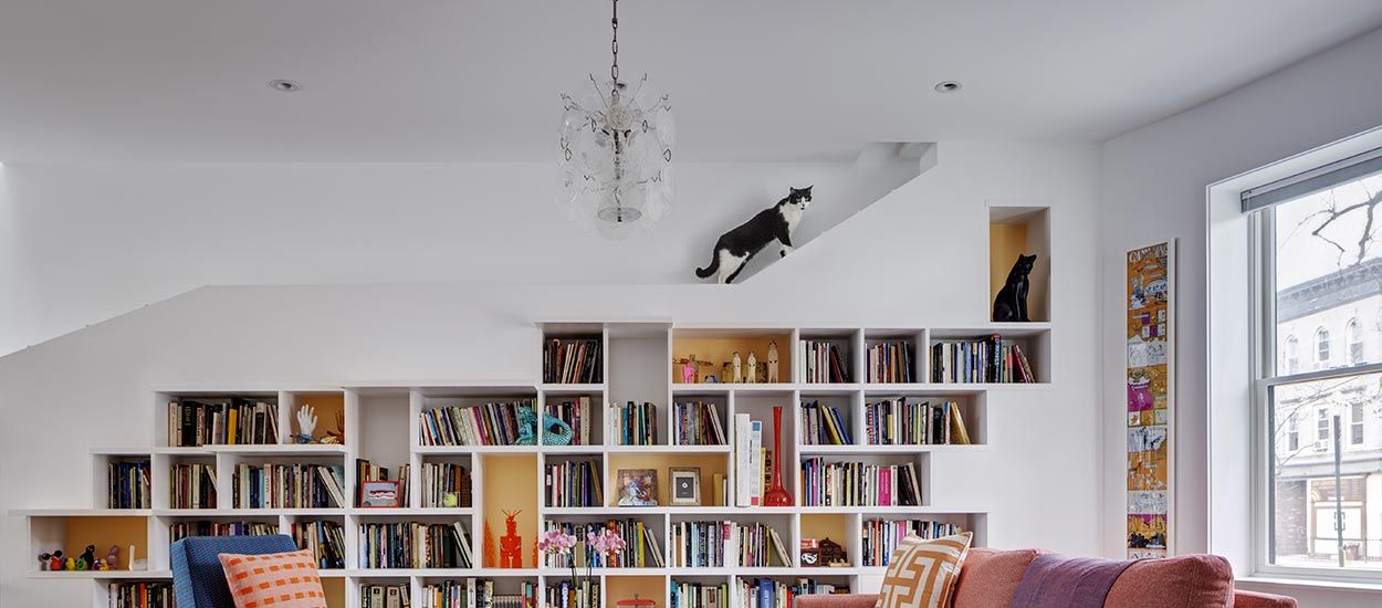 Cette maison est un paradis pour les amoureux de livres et de chats !