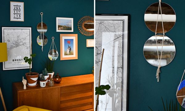Tuto : Des miroirs suspendus en macramé faciles à réaliser