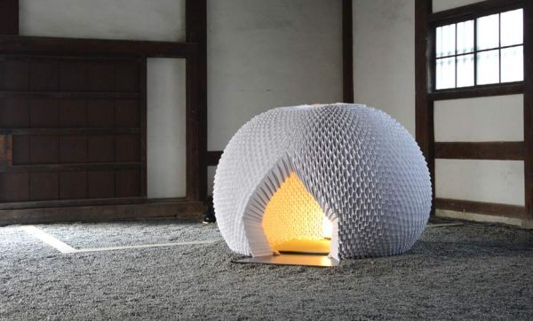 Ce designer japonais a conçu une incroyable maison de thé en origami