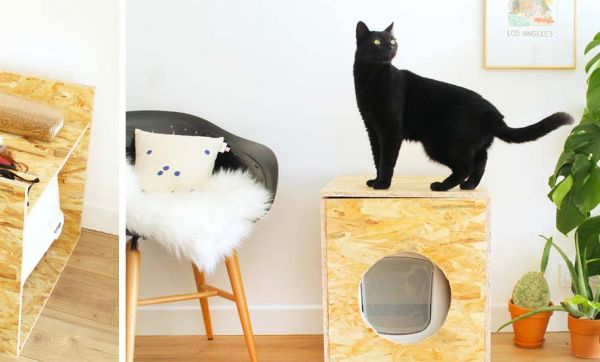 Tuto : une jolie caisse pratique pour cacher la litière de votre chat