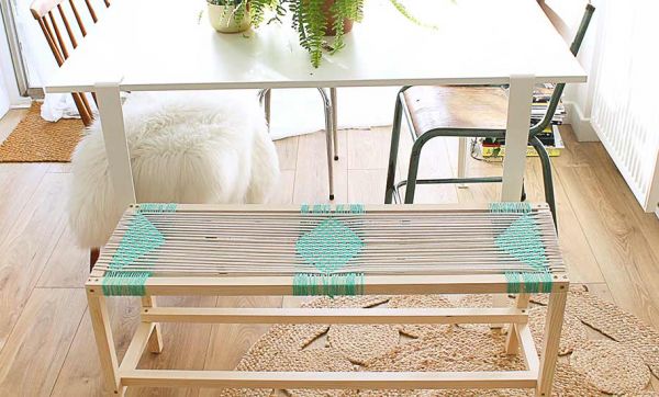 Tuto : Fabriquez un joli banc tissé ambiance bohème