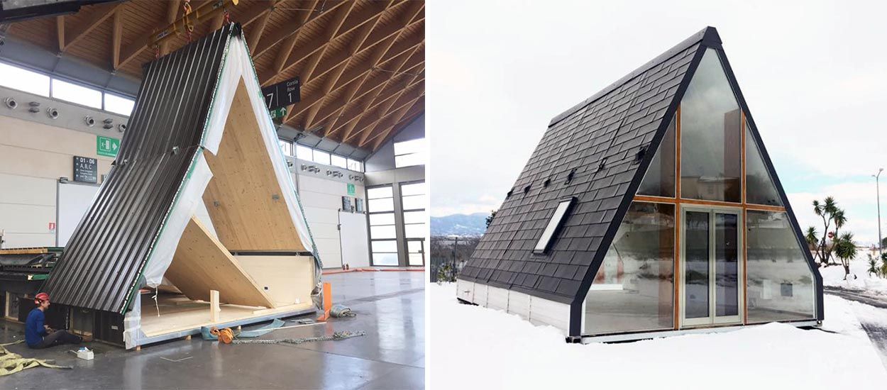 M.A.DI. la maison pliable en triangle qui se construit en 7 heures