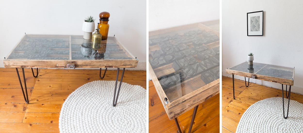 Tuto : Fabriquez une table basse industrielle avec une table d'imprimeur