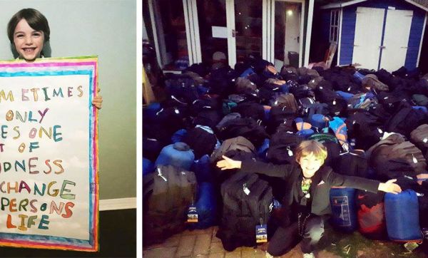 Jacob, 7 ans, récolte 130 sacs de nourriture et de premières nécessités pour des personnes sans-abri