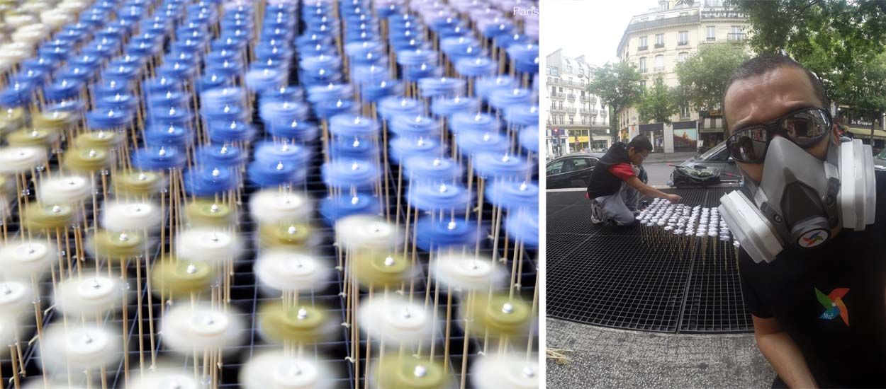 Cet artiste parsème les bouches de métro de moulins en papier pour provoquer les rencontres