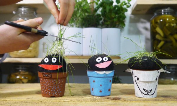 Tuto : créez une famille de personnages chevelus pour éveiller vos enfants au jardinage