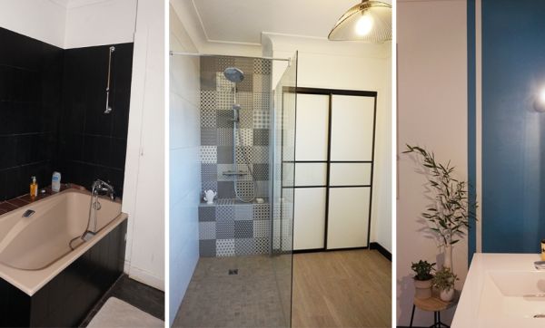 Avant / Après : Douche à l'italienne et style rétro dans cette salle de bains métamorphosée