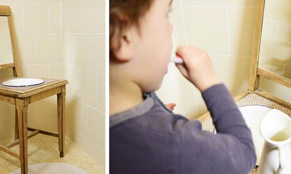 Tuto Montessori : pour moins de 20 euros, fabriquez une mini salle de bains récup' à votre enfant
