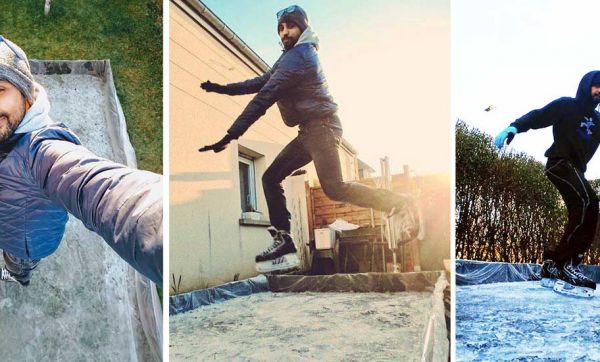 Vidéo : Ce passionné de la glisse a fabriqué une patinoire dans son jardin, en Normandie !