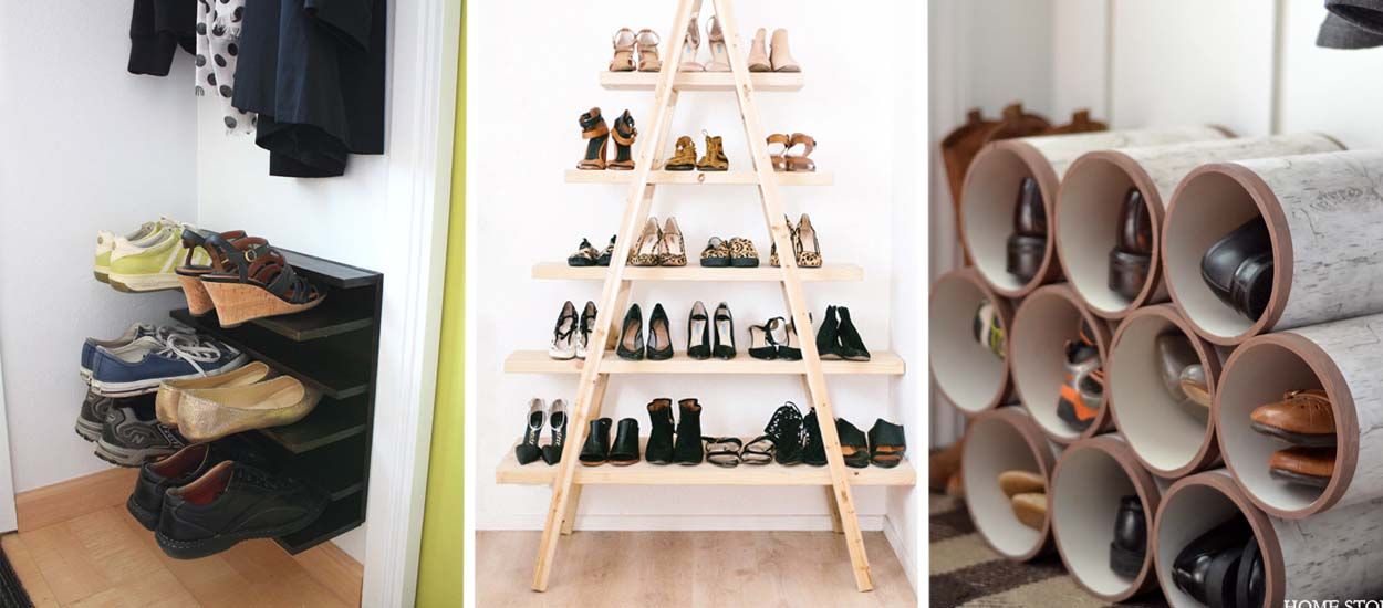 18 tutoriels pour fabriquer un rangement pour chaussures pas cher