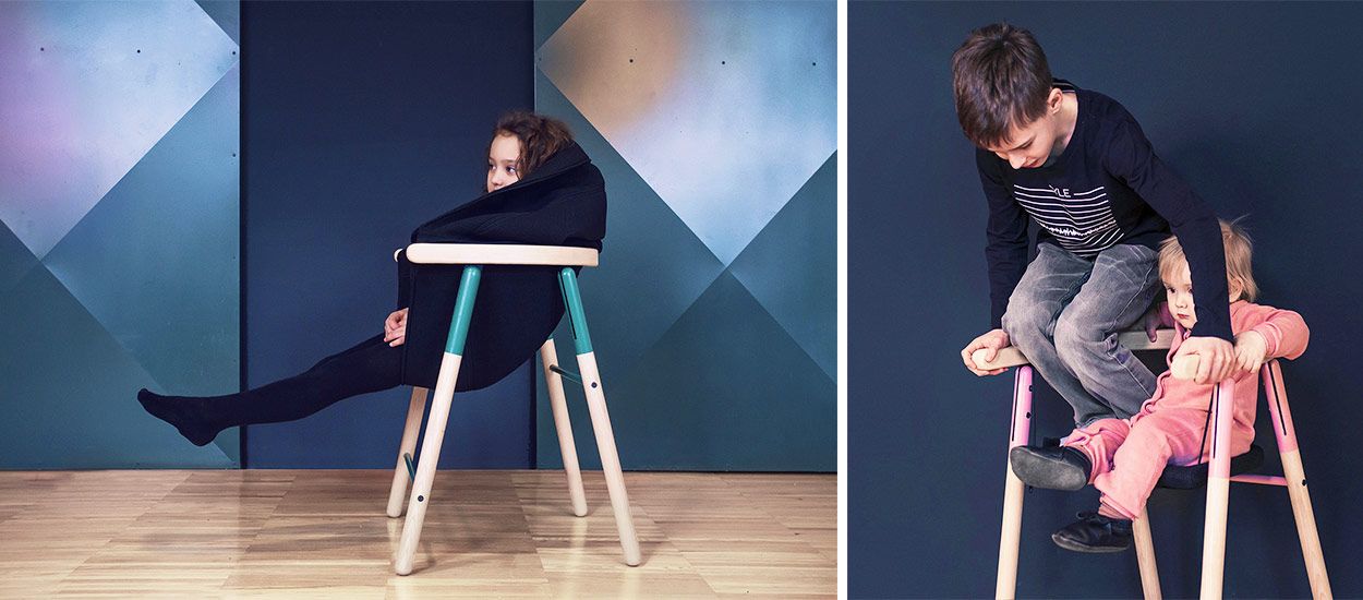 Ces chaises sont faites pour les enfants qui aiment se balancer  !