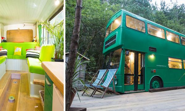 Il a transformé un bus anglais en logement atypique pour 6 personnes !