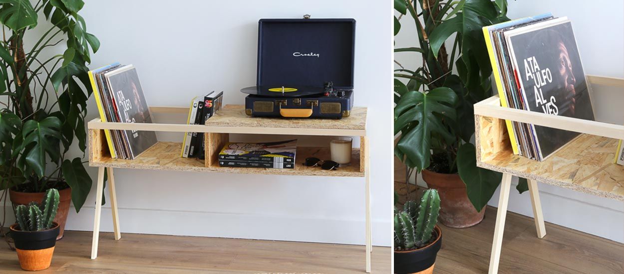 DIY - Fabriquer un meuble tendance rangement de vinyle en OSB