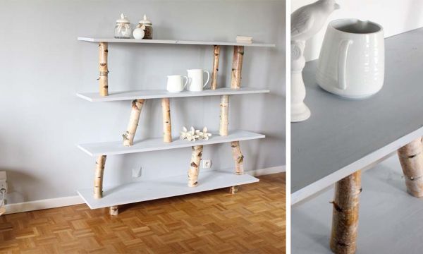 Tuto : Fabriquez un meuble étagère avec des rondins de bouleau pour une poignée d'euros