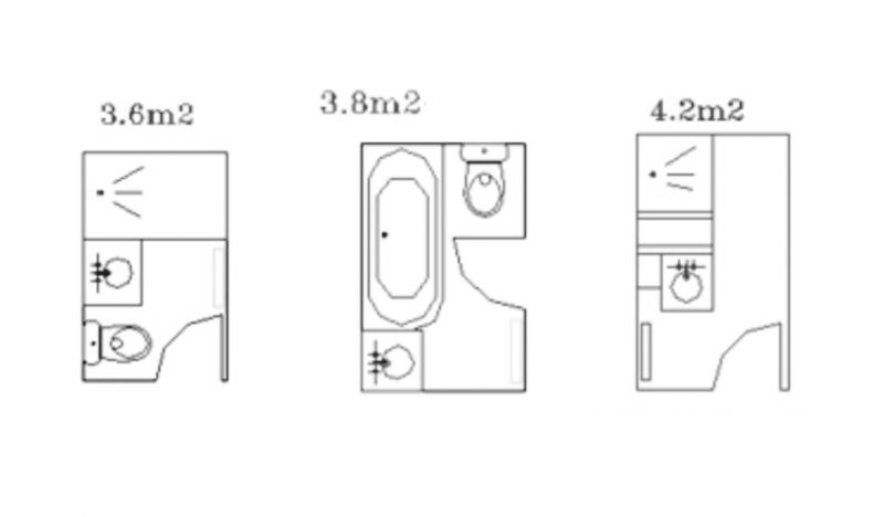 Plan Petite Salle De Bain Avec Wc En Longueur Comment aménager une petite salle de bains de 2 à 5 m2