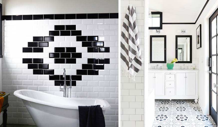 Inspiration Deco Le Noir Et Blanc Pour La Salle De Bains En 16