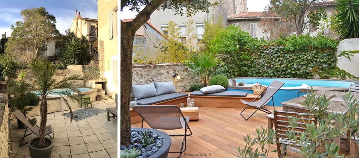 Avant / Après : Cette terrasse bétonnée est devenue un paradis tropical sublimé par la piscine