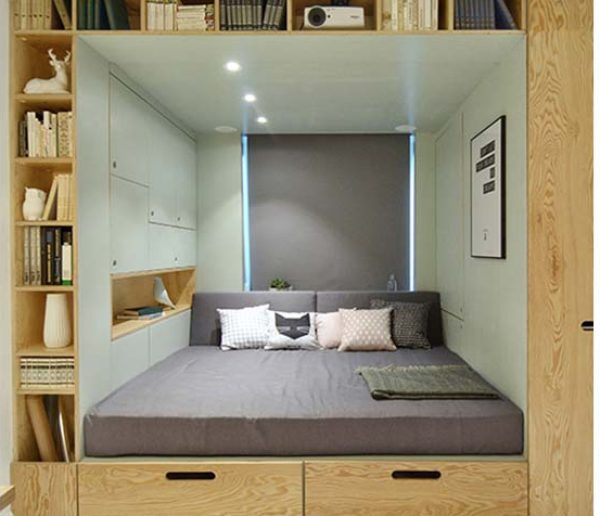 C'est certain, vous allez craquer pour un lit-boîte dans votre studio