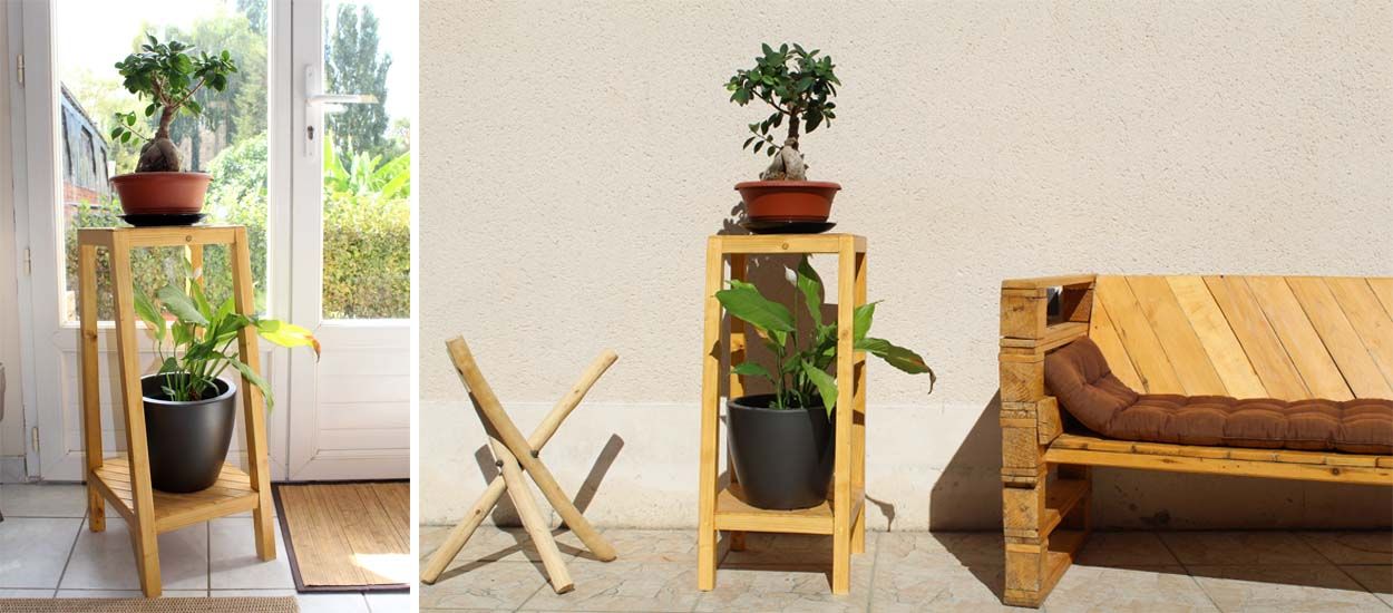 Support de Plantes en Bois