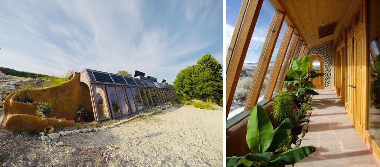 Il a construit un Earthship  une maison autonome en eau et 