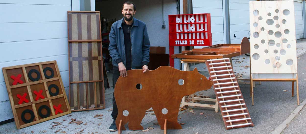 Ce bricoleur nancéen fabrique des jeux en bois géants avec du bois récup'