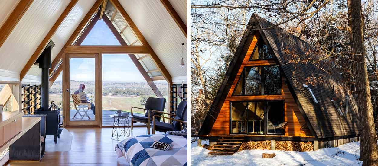 Découvrez ces chalets en forme de triangle pour l'hiver