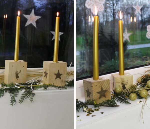 Tuto : fabriquez des bougeoirs de Noël en palette pour moins de 10 euros !
