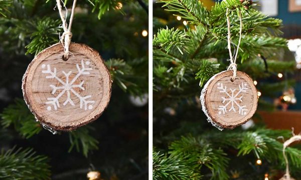 Tuto simple et pas cher : Une déco de sapin en rondin de bois !