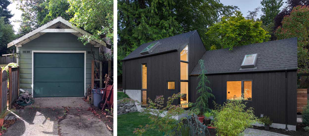 Avant / Après : Ils ont transformé un vieux garage en maison tout confort pour leur grand-mère