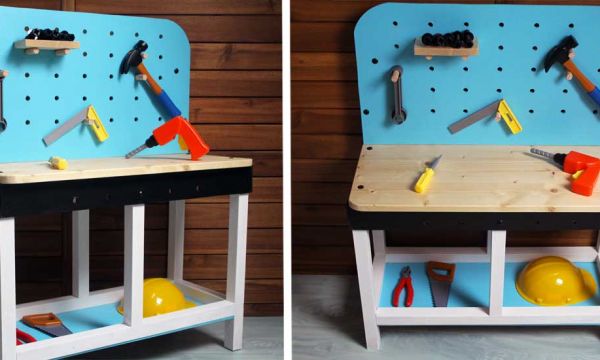 Tuto : Fabriquez un adorable établi, qui a tout d'un vrai, pour votre enfant