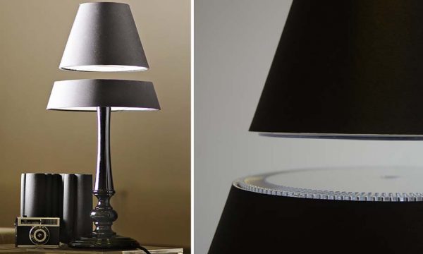 Découvrez comment l'abat-jour de cette lampe lévite !