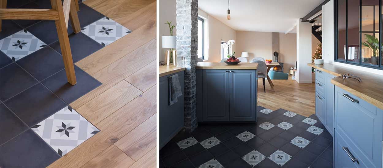 Tendance : Comment mixer parquet et carrelage dans une même pièce ?